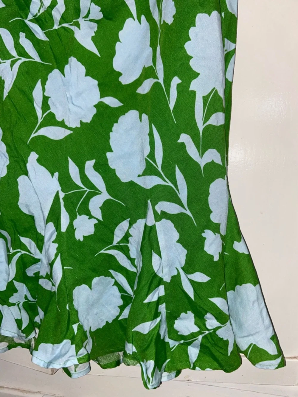 kate spade Green Midi Skirt with White Floral Print